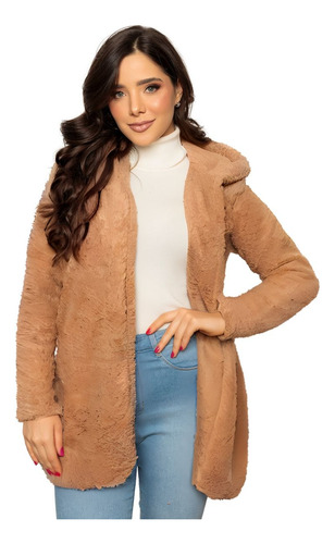 Casaco Feminino De Inverno Teddy Com Capuz Forrado