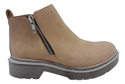 Botineta Bota Corta Base Goma Cuero Mujer Zapato 633gd