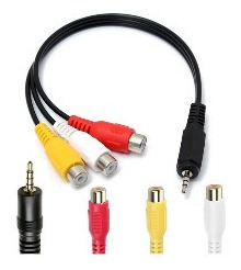 Cable Adaptador Mini Plug 3.5 A 3 Rca Hembra Audio Vídeo