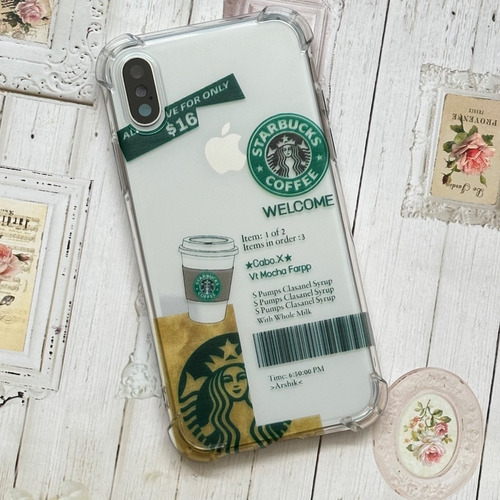 Funda Diseño Café Transparente Para iPhone X Xs Xr