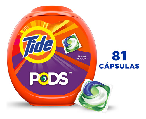 Tide Spring Meadow Pods Detergente En Cápsulas 81 Unidades