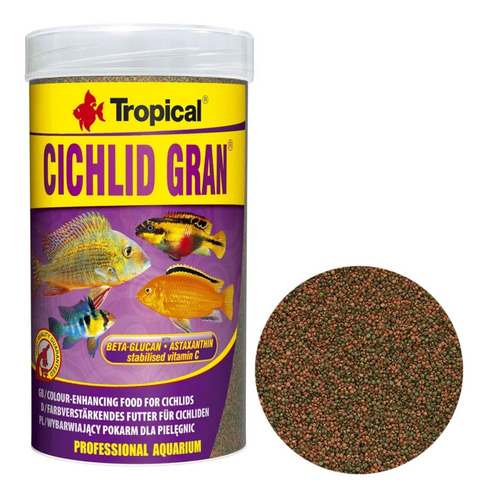 Tropical Cichlid Gran 550g Ração Para Ciclídeos Em Grãos