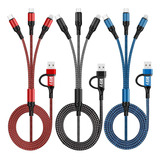 3 Cables De Carga Usb A Usb C Micro Usb Trenzados