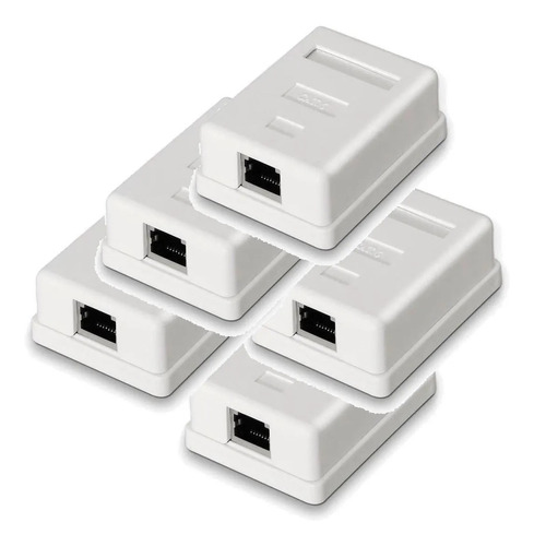 Packs 5 Rosetas Sobrepuestas Rj45 Cat5e