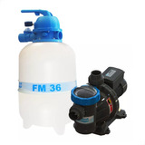 Filtro Fm-36 E Bomba 1/3cv Bmc-33 P/ Piscinas Até 40 Litros