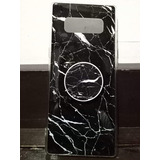 Funda Marmol  Samsung Galaxy Note 8 Negro Blanco Con Anillo