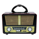 Bocina Retro Vintage Recargable Usb Radio Fm  Mp3 Bluetooth
