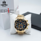 3-210-2 Reloj Nepic Dorado Azul Pulso