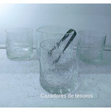  Vasos De Cristal Tallado Antiguo (whisky)