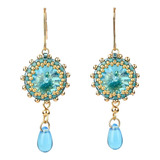 Aretes De Cristal Rivoli Azul Dangling Miyuki Bead Baze...