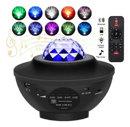 Colorido Cielo Estrellado Galaxia Proyector Bluetooth Luz No