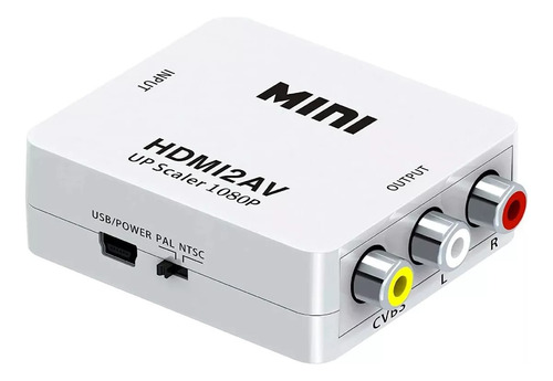 Conversor Hdmi A Rca Adaptador Tv Audio Y Video Av 1080p Fhd