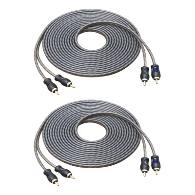 Cable De Audio RCA RECOIL RCI217-2 de Cobre Libre de Oxígeno (OFC) 99.99% - 17 pies (5.2m) - Par Trenzado 2 Canales con Reducción de Ruido - Paquete con 2 | Meses sin interés