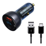 Baseus Cargador Supercharge Para Auto 65w Usb A Y Usb C 