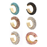 6 Piezas No Perforadas Cz Huggie Ear Cuffs Pendiente Bohemia