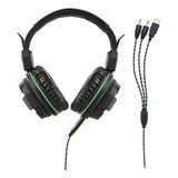 Headset Gamer Warrior Magne P2+usb Com Led Verde Multilaser