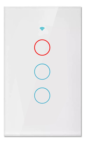 Interruptor Touch Pared 3 Canales Wifi + Rf Smart Sin Neutro