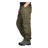 Pantalones Cargo Tácticos Con Múltiples Bolsillos