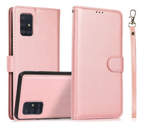 Funda De Piel Con Textura De Becerro Para Samsung Galaxy A51