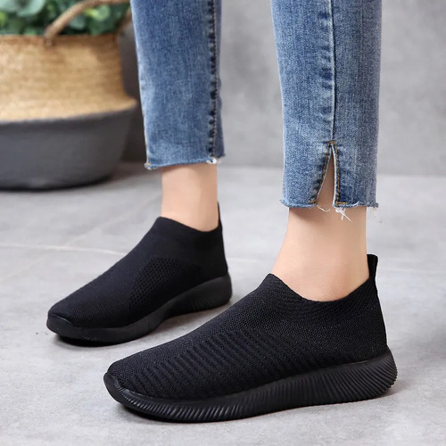 Tenis Tipo Calcetín Tejido Elástico Para Hombre Mujer