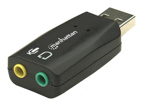 Adaptador De Audio Manhattan, Usb 2.0 M, Macho/hembra, Negro