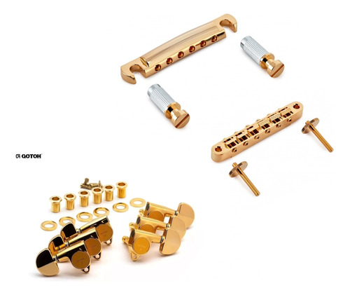 Tarraxa Gotoh Dourada Guitarra Les Paul/sg + Kit Ponte/caval