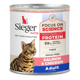 Sieger Katze Humedo Wet Gato Adulto Salmón  Pollo Lata 340gr