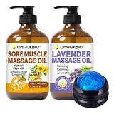 Kit De Masaje Con Aceites De Jengibre, Arnica Y Lavanda Para