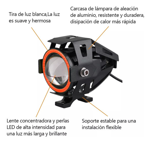 Explorador Ultra Led U7 Ojo Angel + Diablo + Switch Moto Foto 8