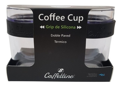Pocillo Coffee Cup Caffettino Grip Silicona Negro X 2 Uni