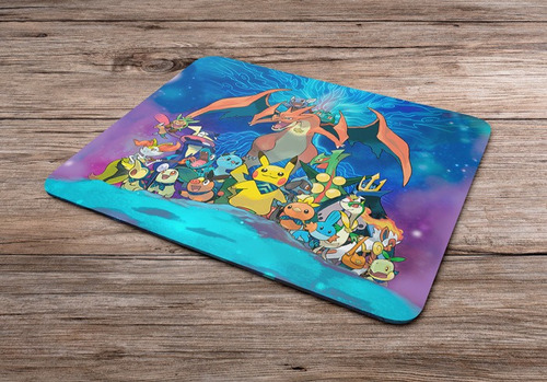 Mousepad Pokemon Cor Azul-marinho Desenho Impresso Poke