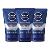  Nivea For Men Lavado Facial Profundo Con Exfoliante 3 Pack Tipo De Envase Pote