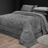 Coberdrom Folhagem Queen 240x260 Plush Dupla Face Habitat