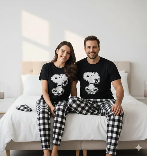 Kit De Pijama Dúo Unisex Pareja 5 Piezas Snoopy Y Chimuelo | Meses sin interés