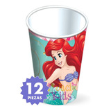 12 Vasos Desechables La Sirenita Artículo Fiesta Sir0m1