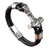 Pulseira Viking Couro Legitimo Masculina Ancora Executiva