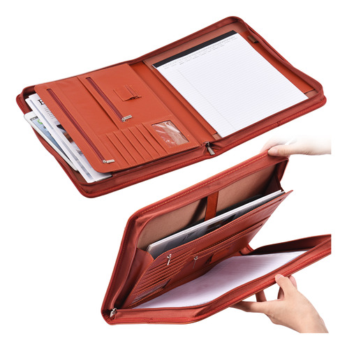 Folders A4 Padfolio Con Cremallera Para Agenda O Tableta Con