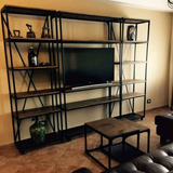 Rack Estilo Industrial Para Tv Mueble Tv Hierro Y Madera