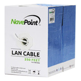 Navepoint Cat5e (cca), 250 Pies, Blanco, Cable Ethernet Sóli