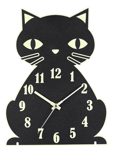 Nuevo Reloj De Pared De Con Forma De Gato, Silencioso, Sin