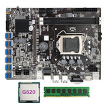 Placa Base B75 Eth Mining De 12 Pcie A Usb Lga1155 Con G620