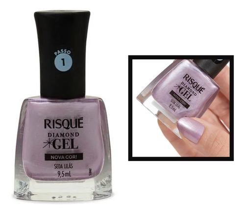 Esmalte Risque Diamond Gel Seda Lilás 9,5ml Metálico