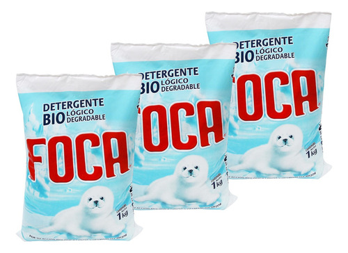 3 Pack Foca Detergente En Polvo Multiusos 1 Kg