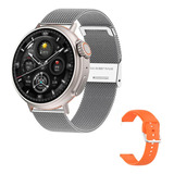 Smartwatch K58 Ultra Amoled Doble Malla Metal Plateado Ultra
