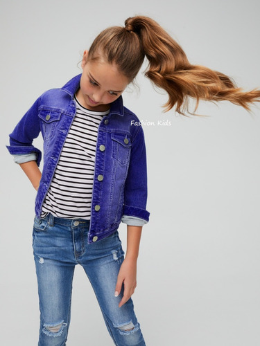 Jaqueta Jeans Infantil Lycra Menina 