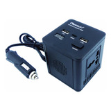 Inversor De Voltaje 12 Volt 2 Usb Mas 1 Tipo C A 150 Watt