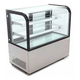 Vitrina Refrigerada De Piso Cristal Curvo Migsa Arc-370y Color Negro