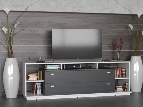 Mesa Rack Tv 1.80 Melamina Texturada Moderno Living Modular