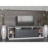 Mesa Rack Tv 1.80 Melamina Texturada Moderno Living Modular