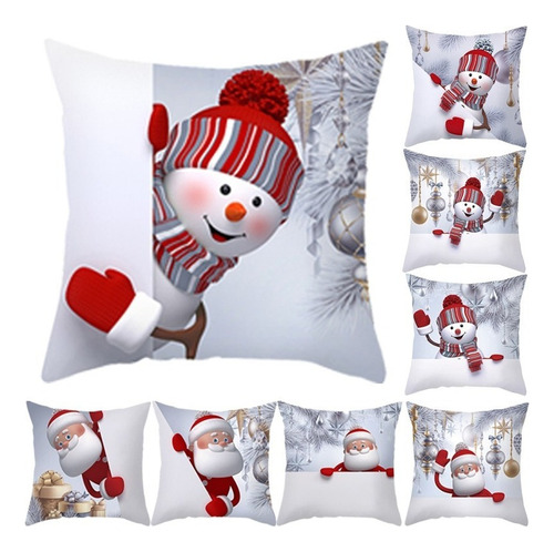 8 Fundas De Almohada De Piel De Melocotón De Navidad, Decora